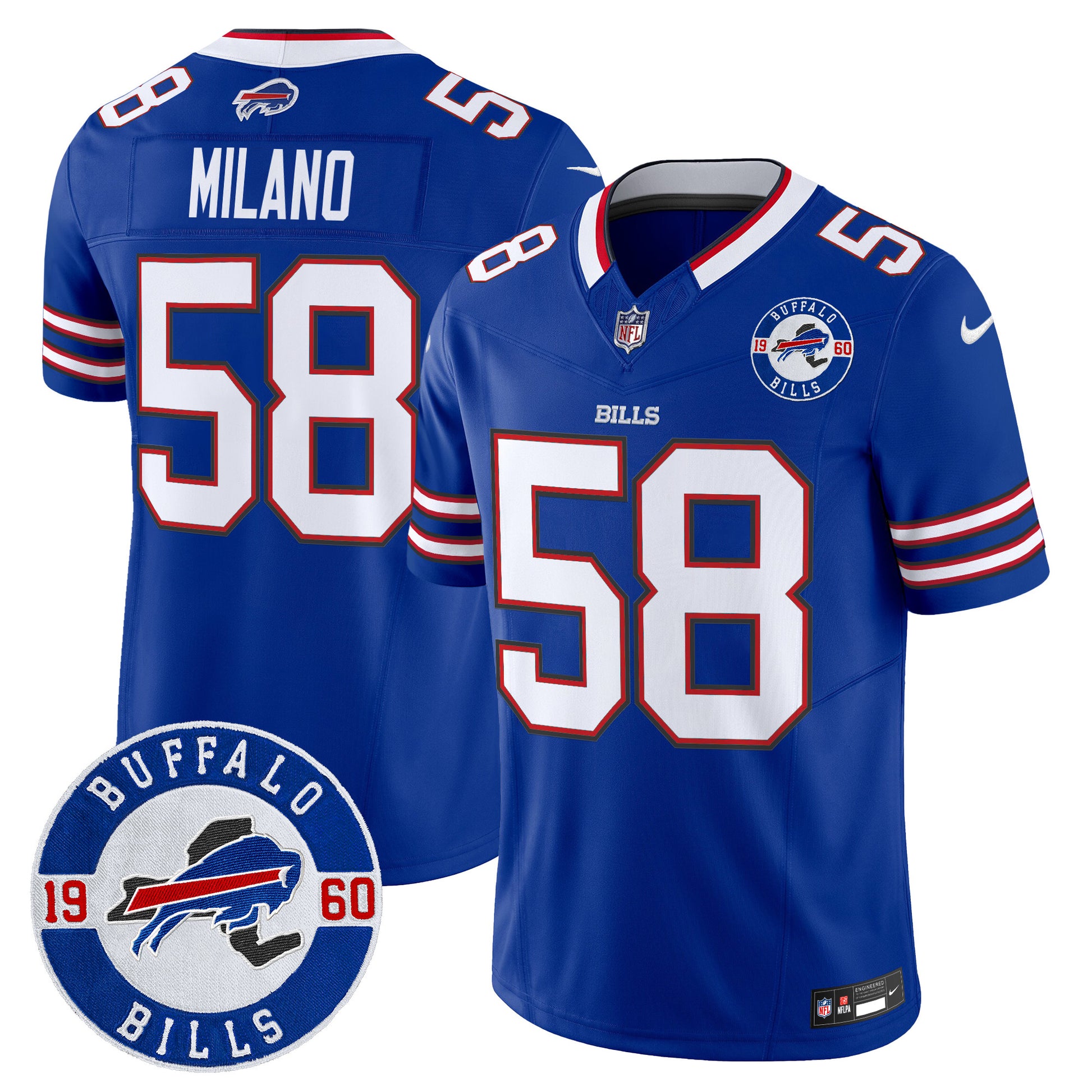 Men's Buffalo Bills 2024 Vapor Limited Jersey - Est. 1960 Patch - All Stitched