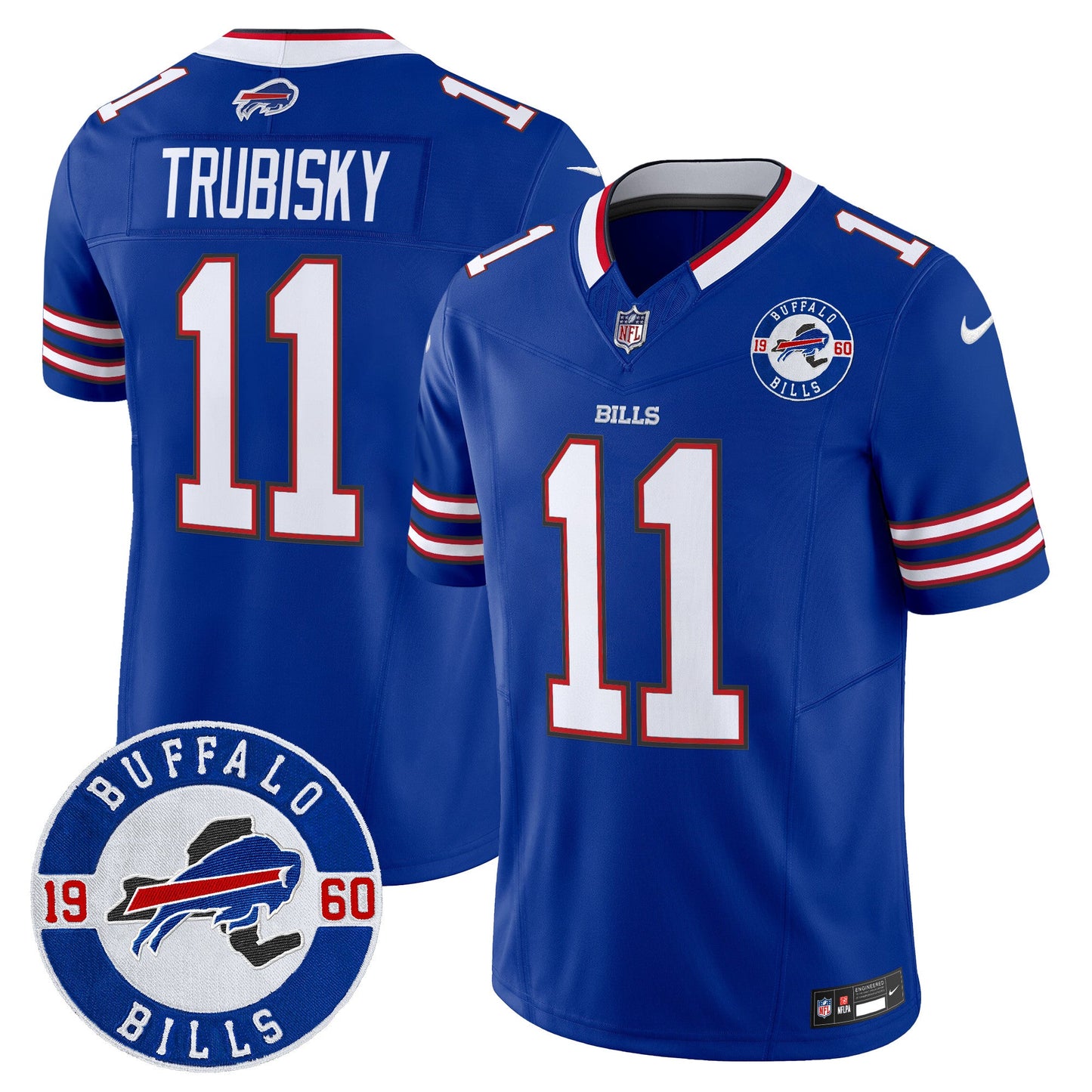 Men's Buffalo Bills 2024 Vapor Limited Jersey - Est. 1960 Patch - All Stitched