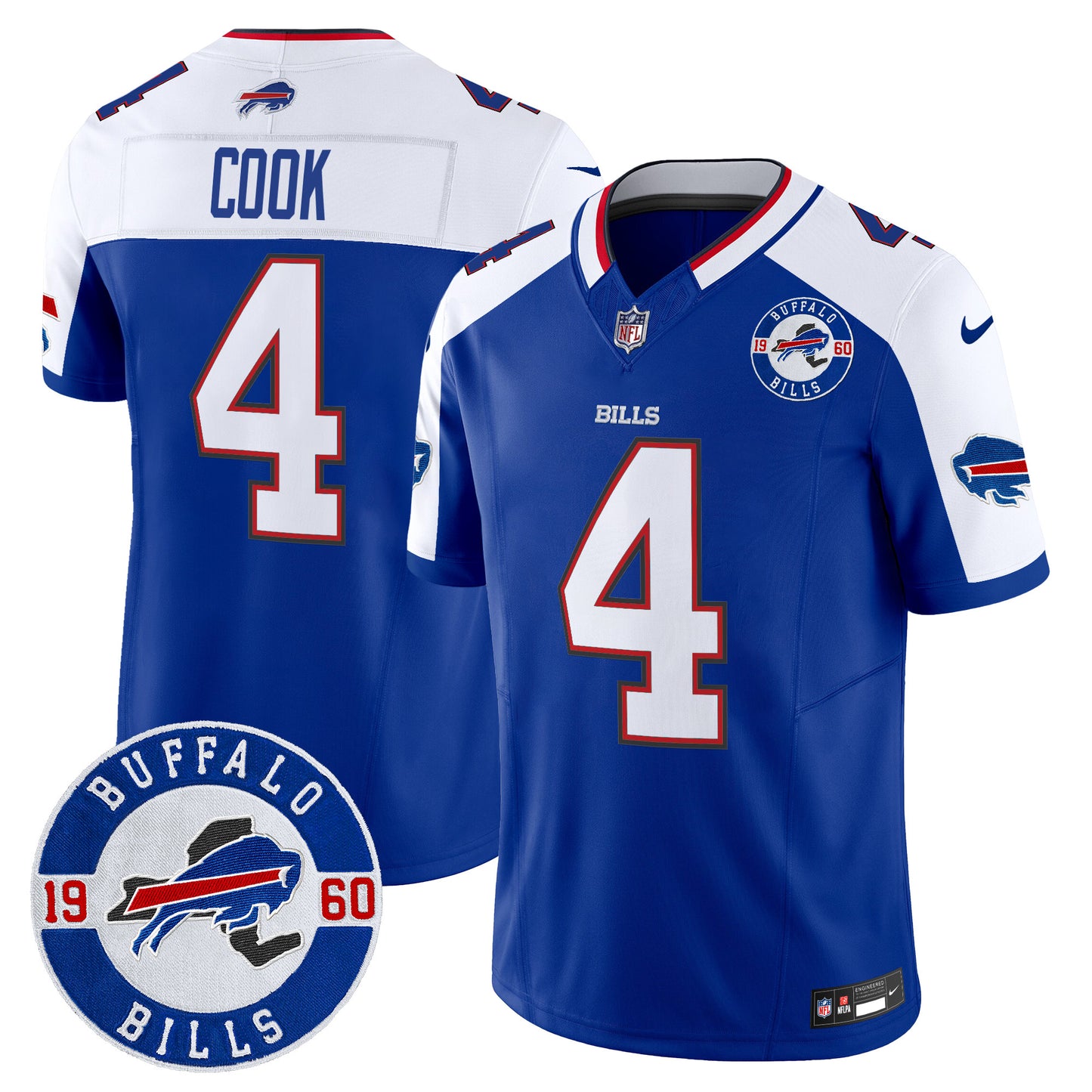 Men's Buffalo Bills 2024 Vapor Limited Jersey - Est. 1960 Patch - All Stitched