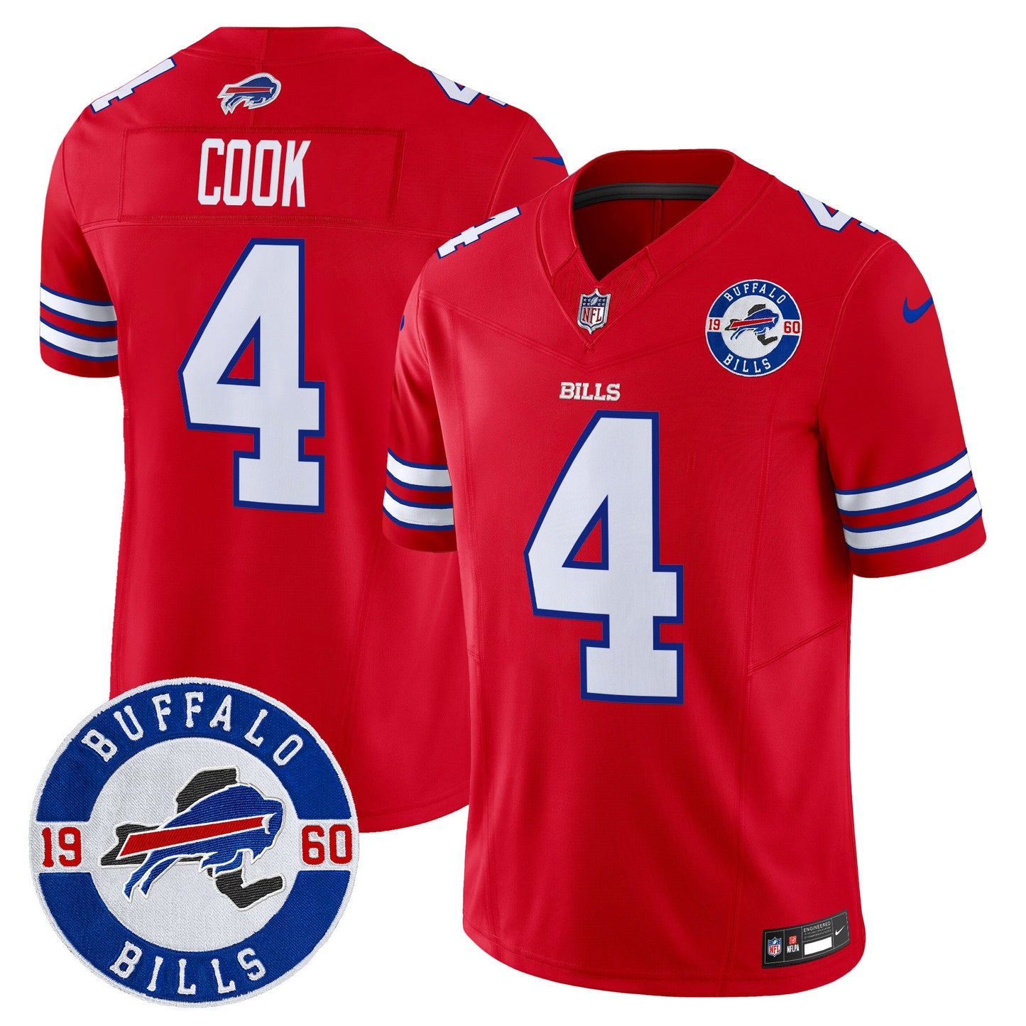 Men's Buffalo Bills 2024 Vapor Limited Jersey - Est. 1960 Patch - All Stitched
