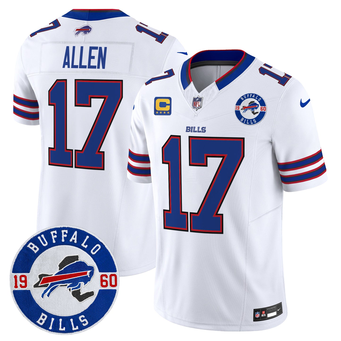 Men's Buffalo Bills 2024 Vapor Limited Jersey - Est. 1960 Patch - All Stitched