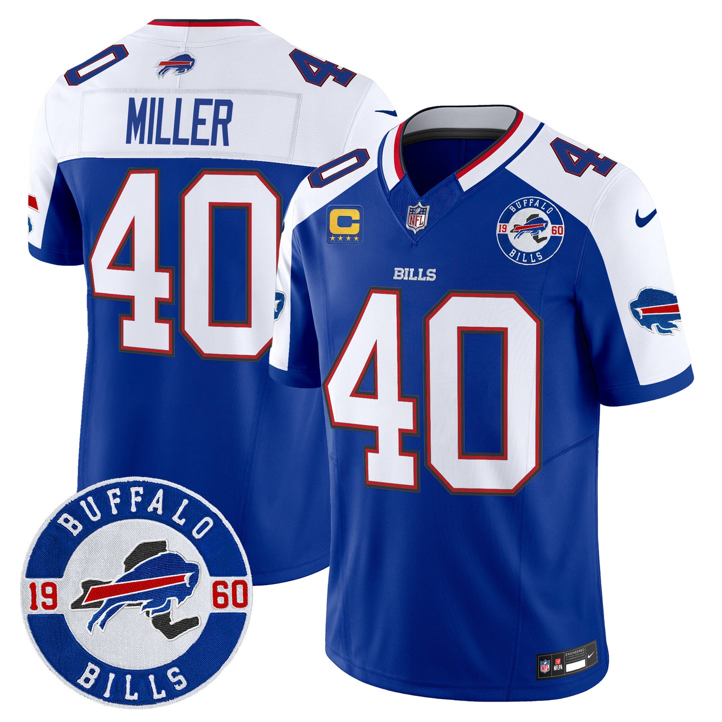 Men's Buffalo Bills 2024 Vapor Limited Jersey - Est. 1960 Patch - All Stitched