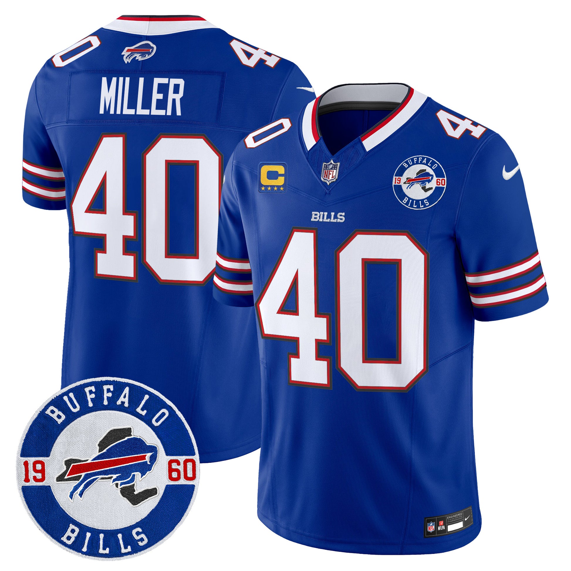 Men's Buffalo Bills 2024 Vapor Limited Jersey - Est. 1960 Patch - All Stitched
