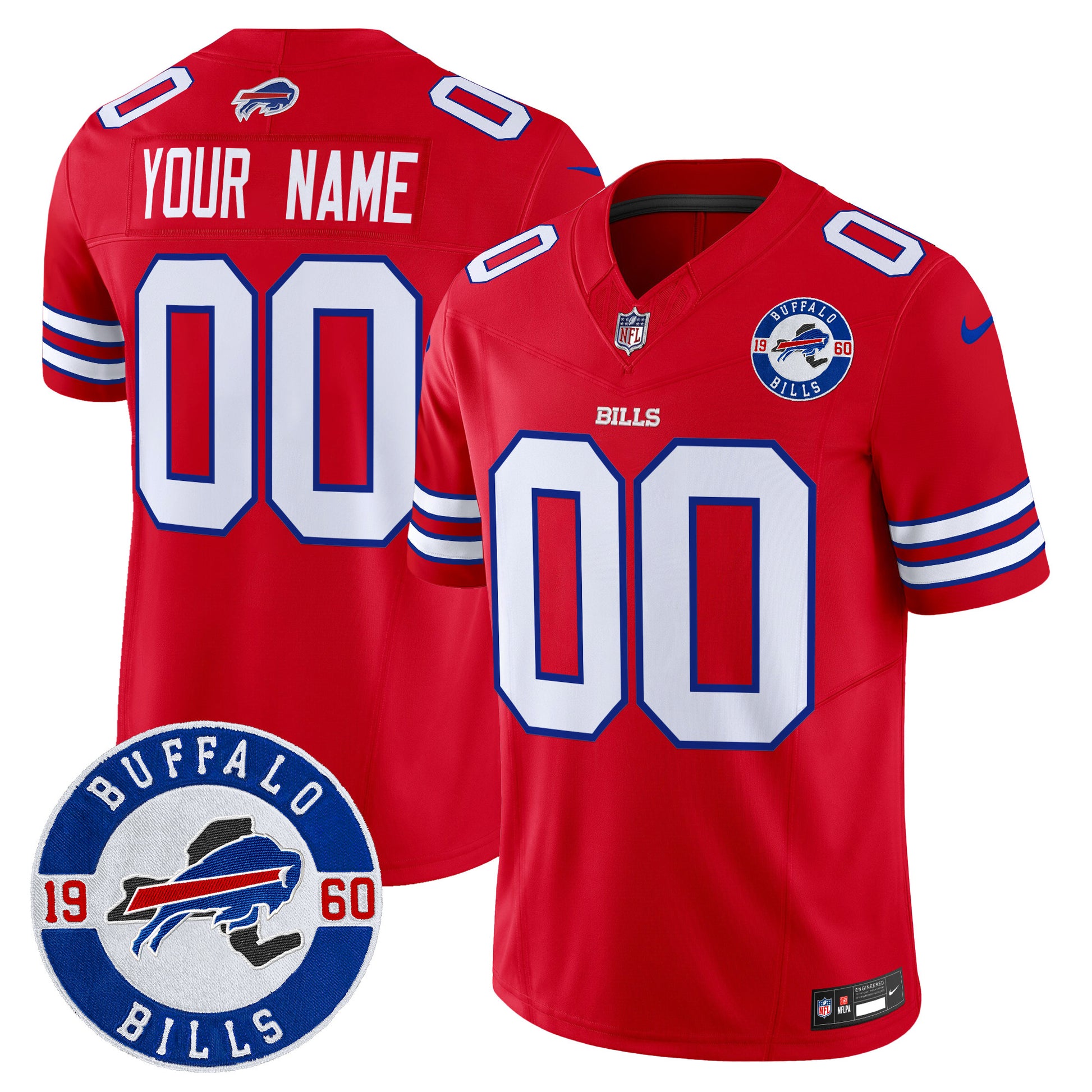 Buffalo Bills 2024 Vapor Limited Custom Jersey - Est. 1960 Patch - All Stitched
