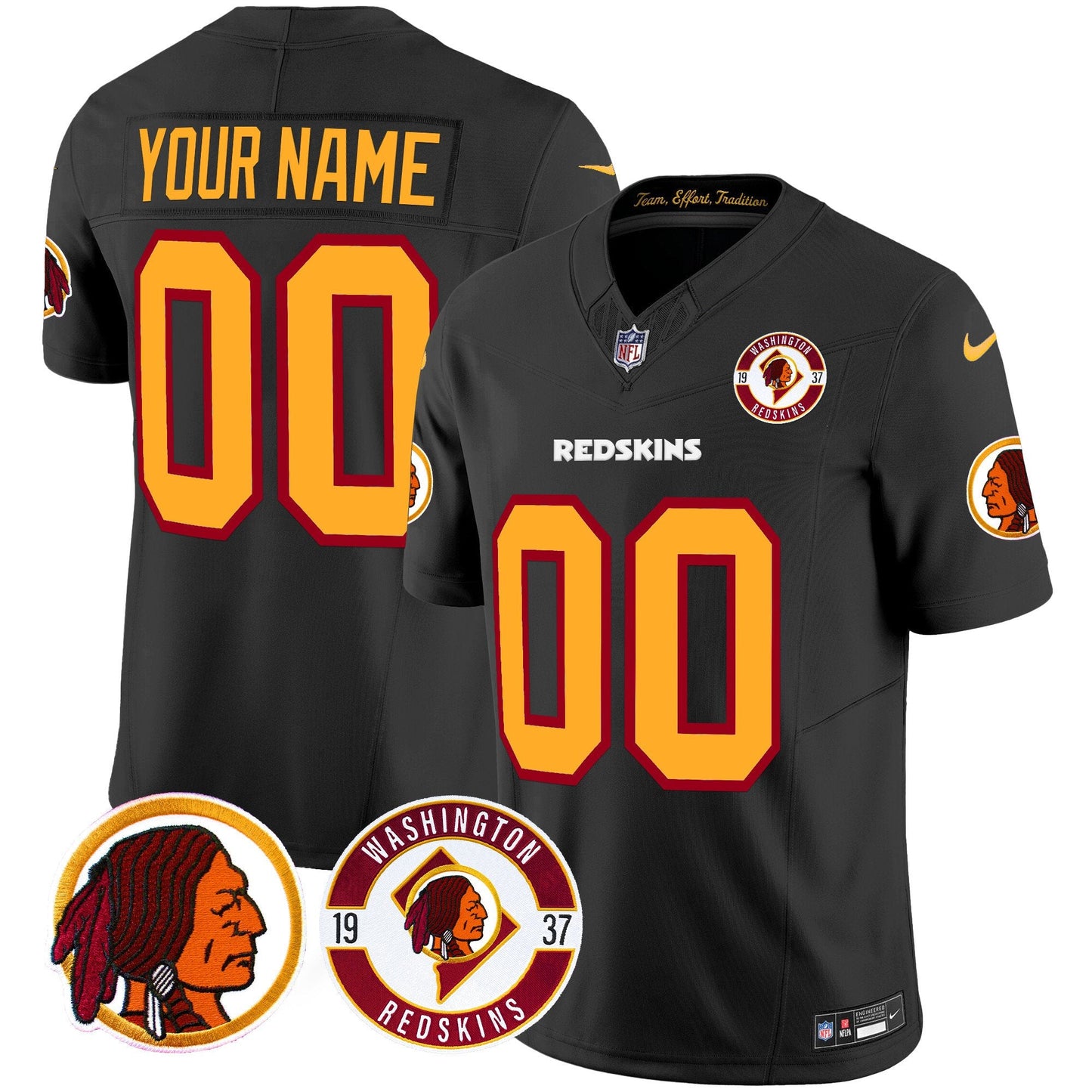Washington Redskins 2024 Vapor Limited Custom Jersey - Est. 1937 Patch - All Stitched