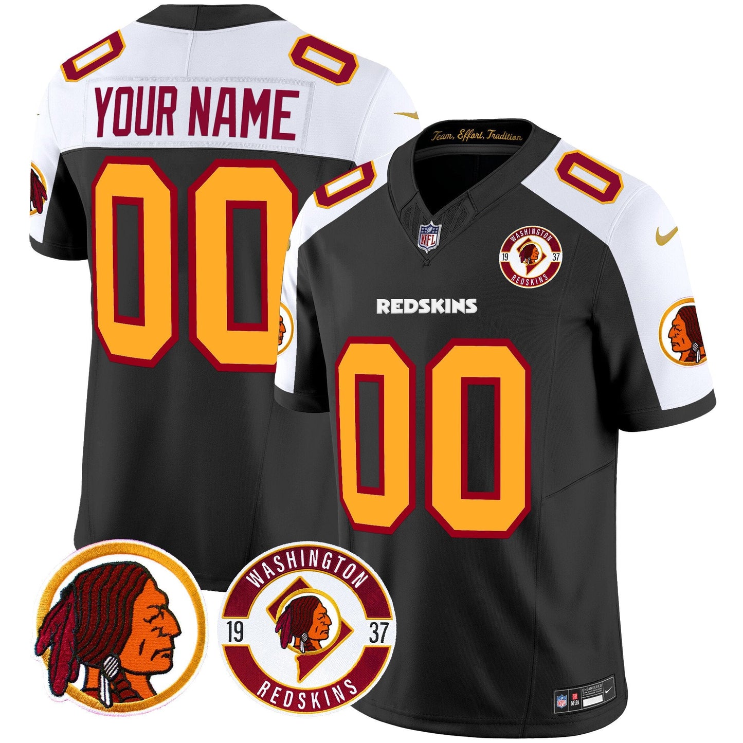 Washington Redskins 2024 Vapor Limited Custom Jersey - Est. 1937 Patch - All Stitched