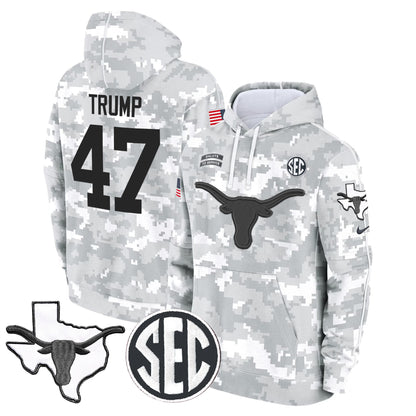 Texas Longhorns 2024 Salute to Service Fleece Pullover Hoodie