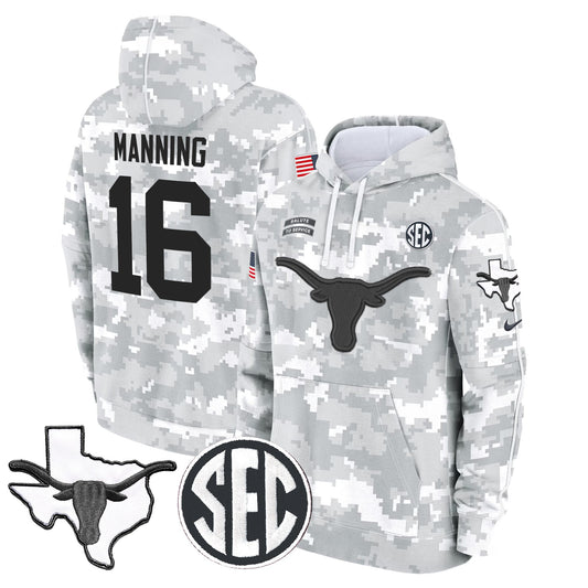 Texas Longhorns 2024 Salute to Service Fleece Pullover Hoodie