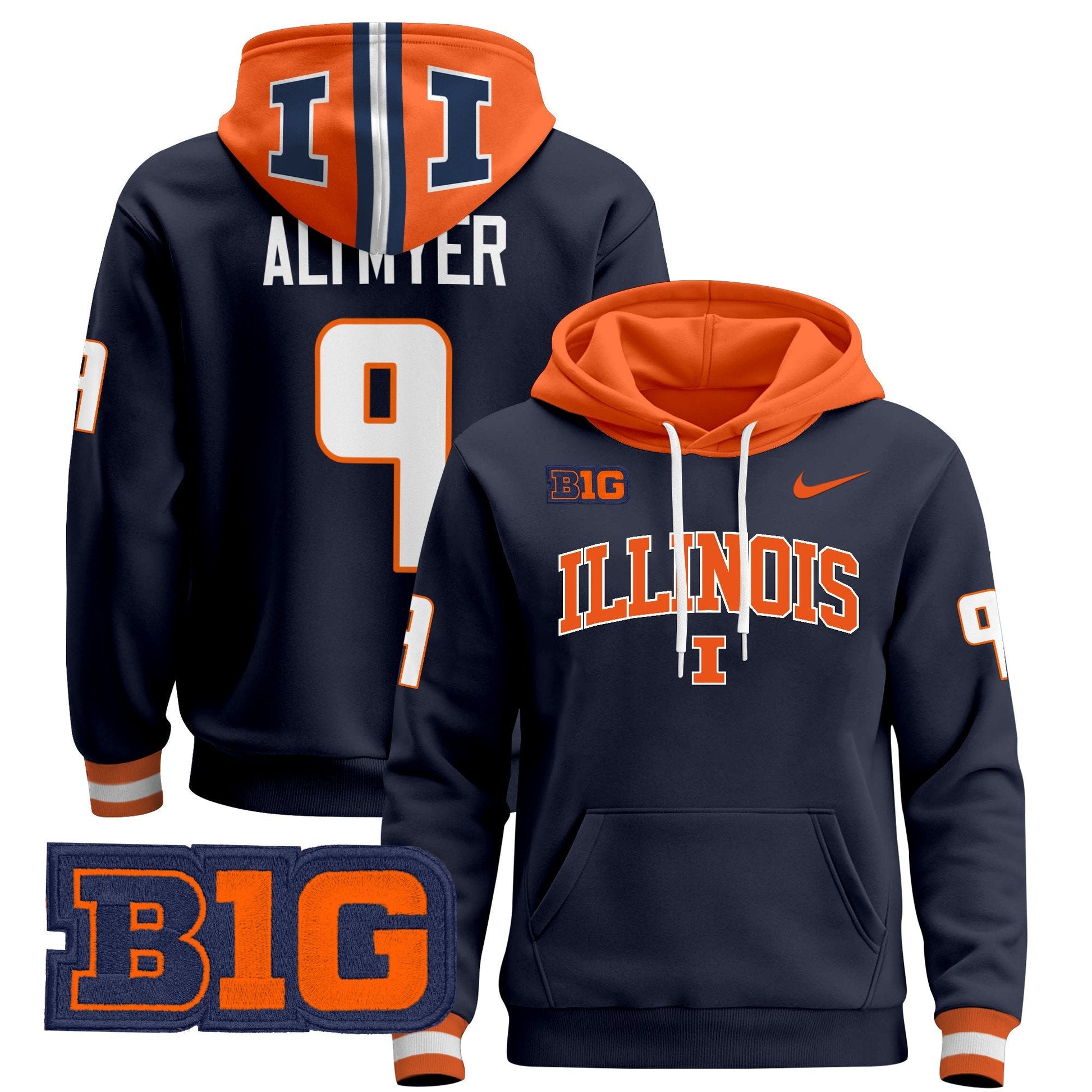 Men's Illinois Fighting Illini 2025 Pullover Hoodie V2 - All Stitched