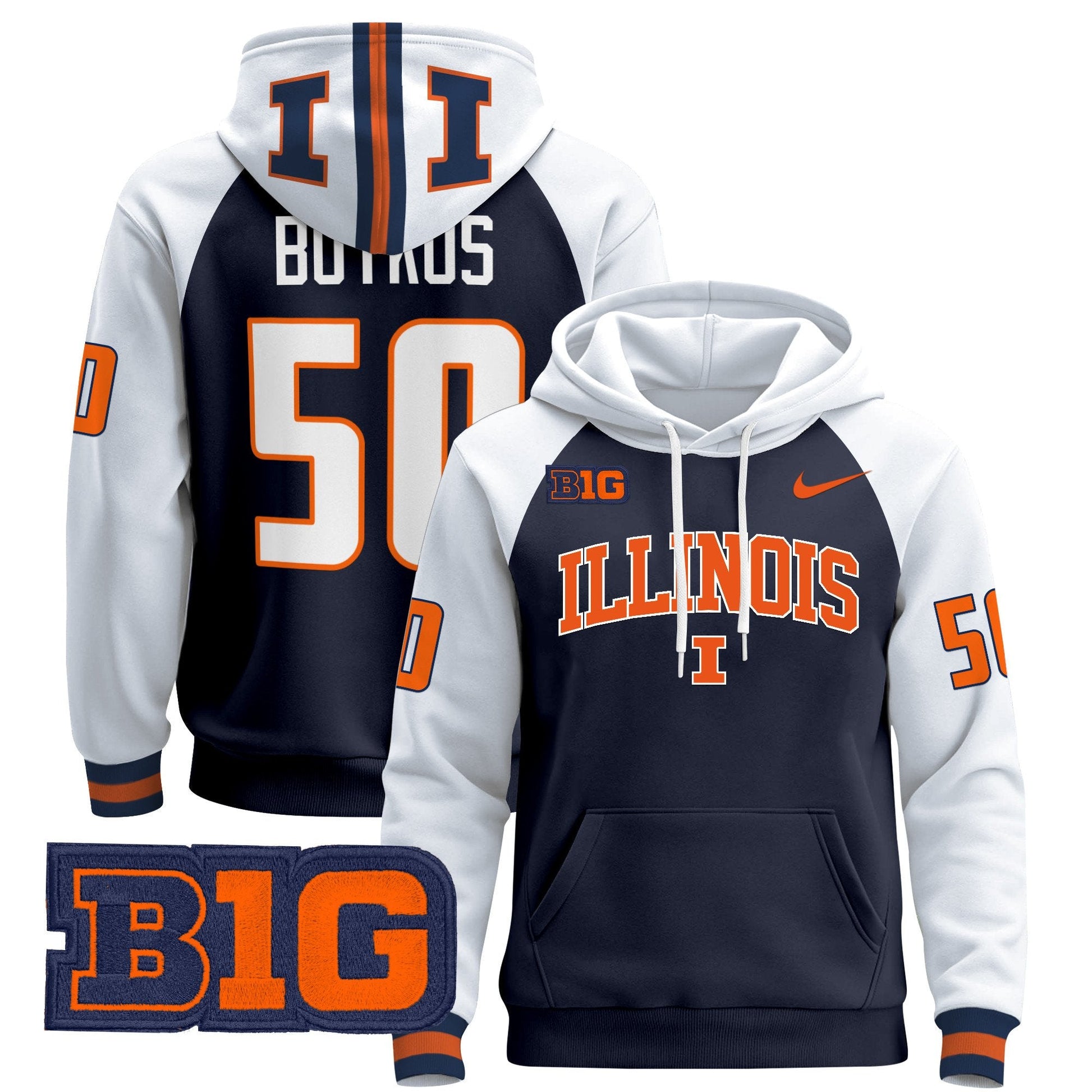 Men's Illinois Fighting Illini 2025 Pullover Hoodie V2 - All Stitched