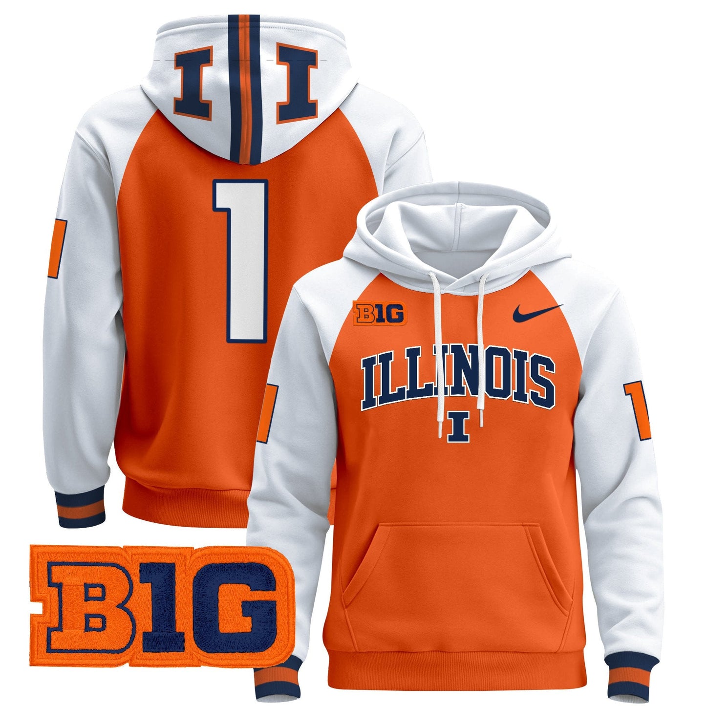 Men's Illinois Fighting Illini 2025 Pullover Hoodie V2 - All Stitched