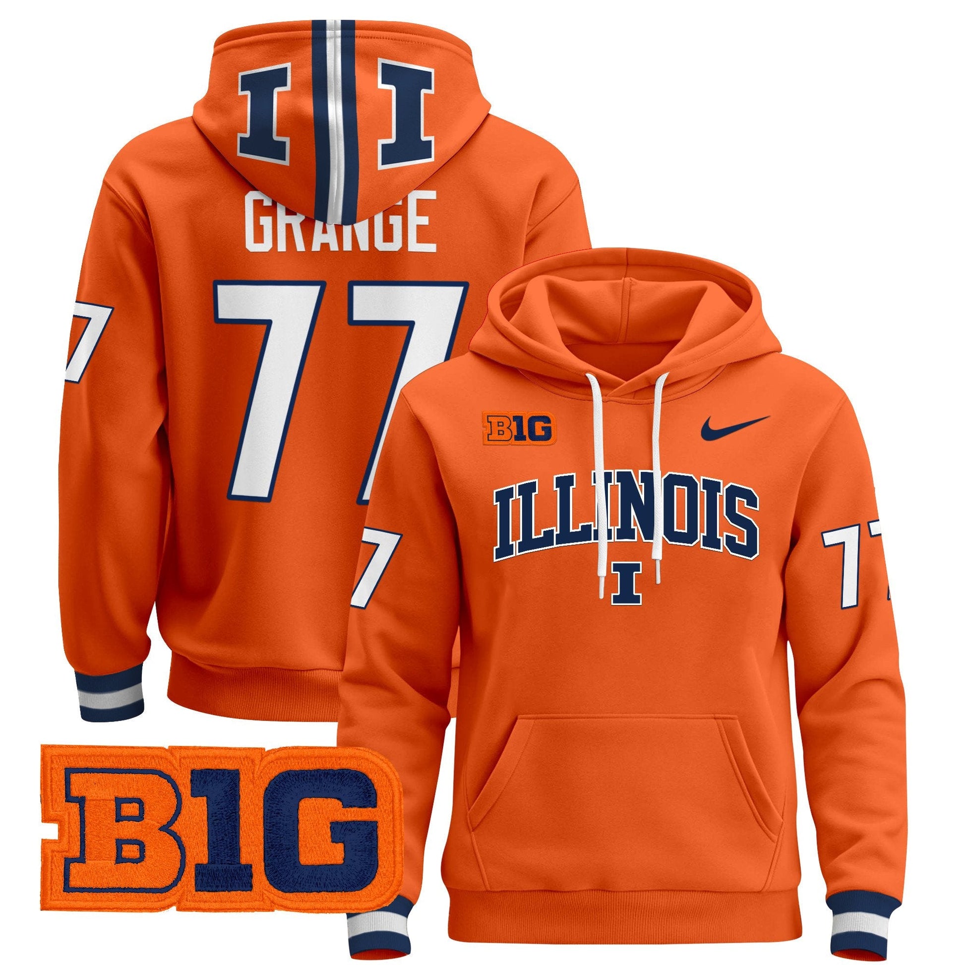 Men's Illinois Fighting Illini 2025 Pullover Hoodie V2 - All Stitched