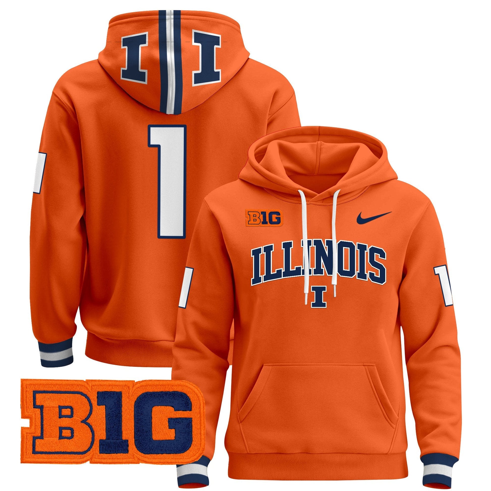 Men's Illinois Fighting Illini 2025 Pullover Hoodie V2 - All Stitched