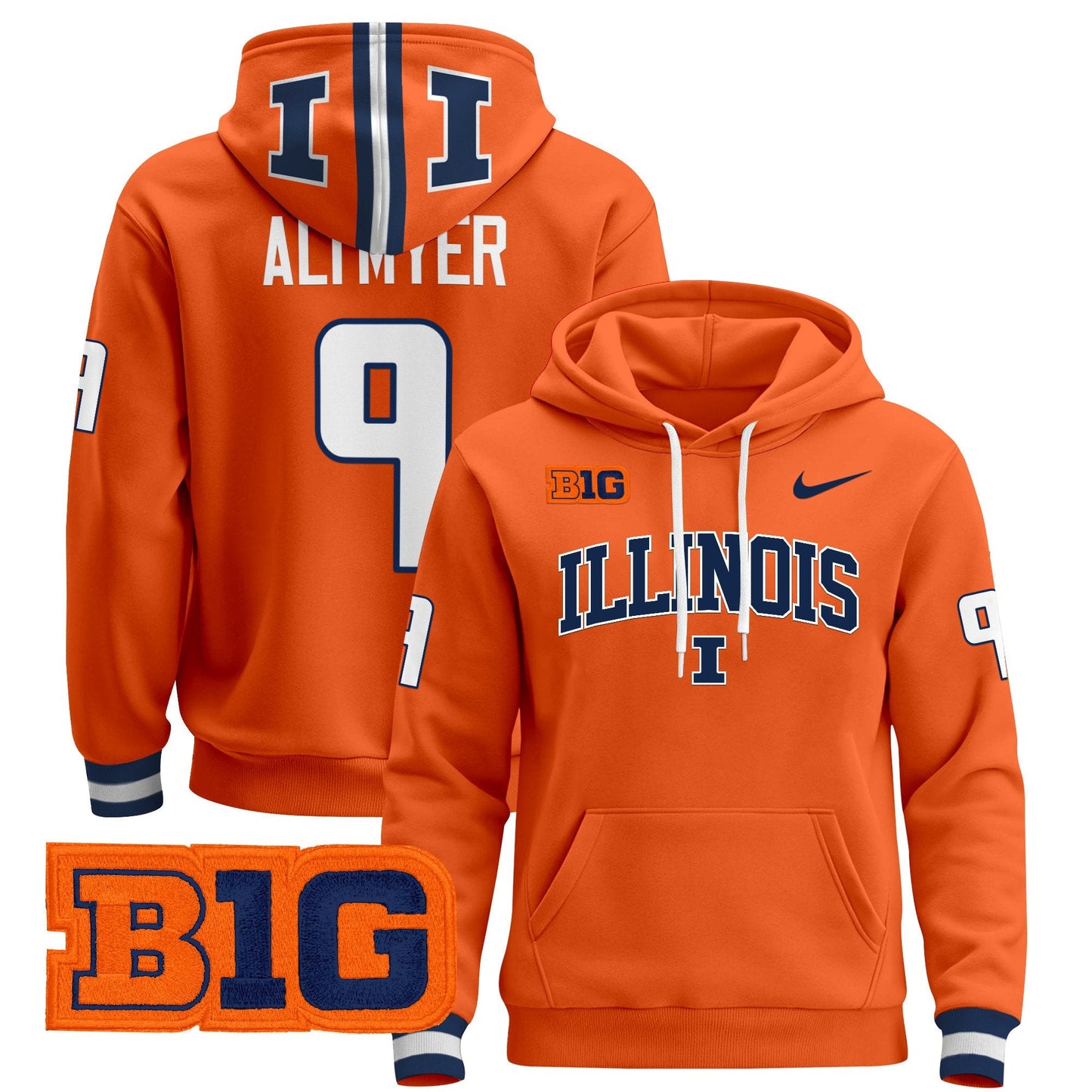 Men's Illinois Fighting Illini 2025 Pullover Hoodie V2 - All Stitched