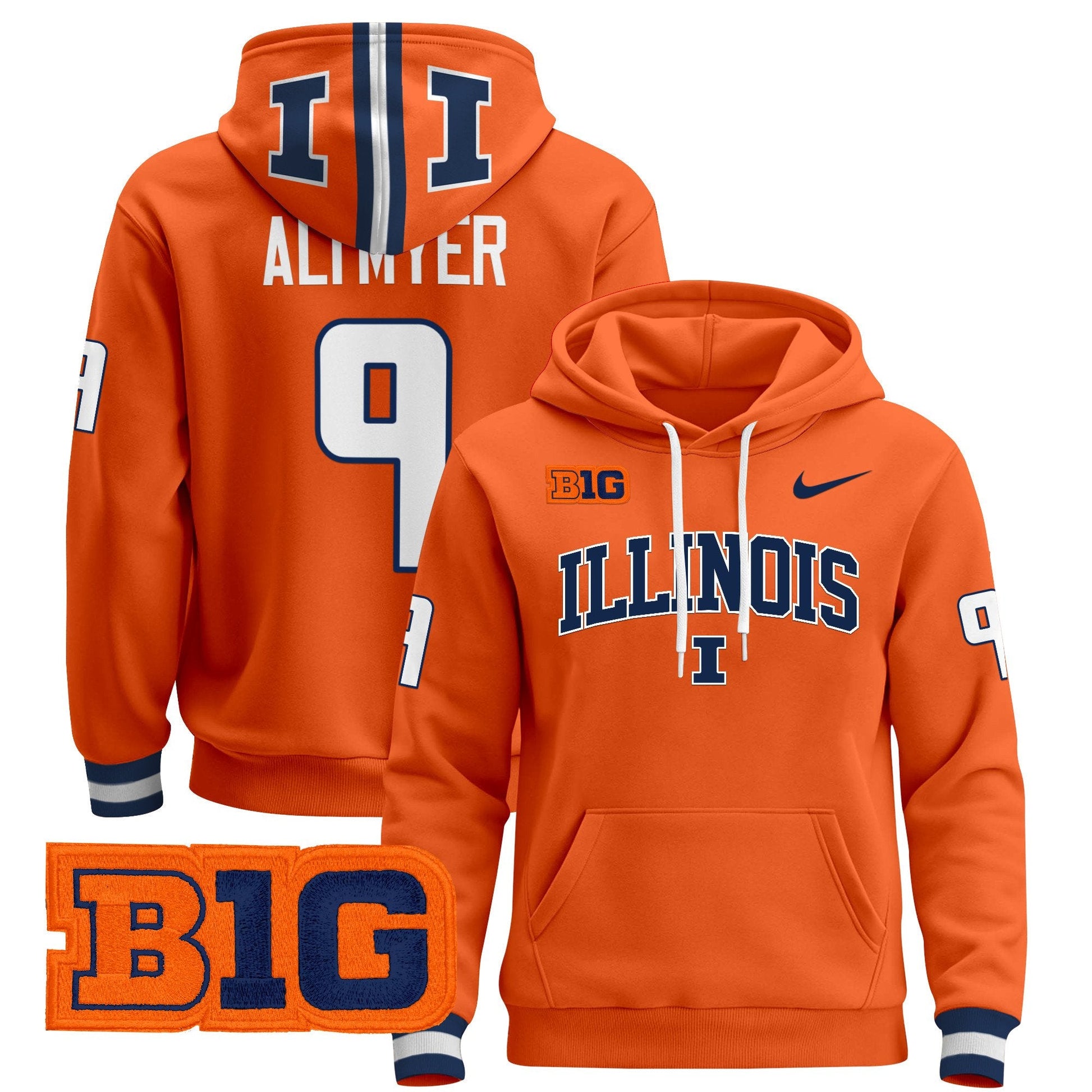 Men's Illinois Fighting Illini 2025 Pullover Hoodie V2 - All Stitched
