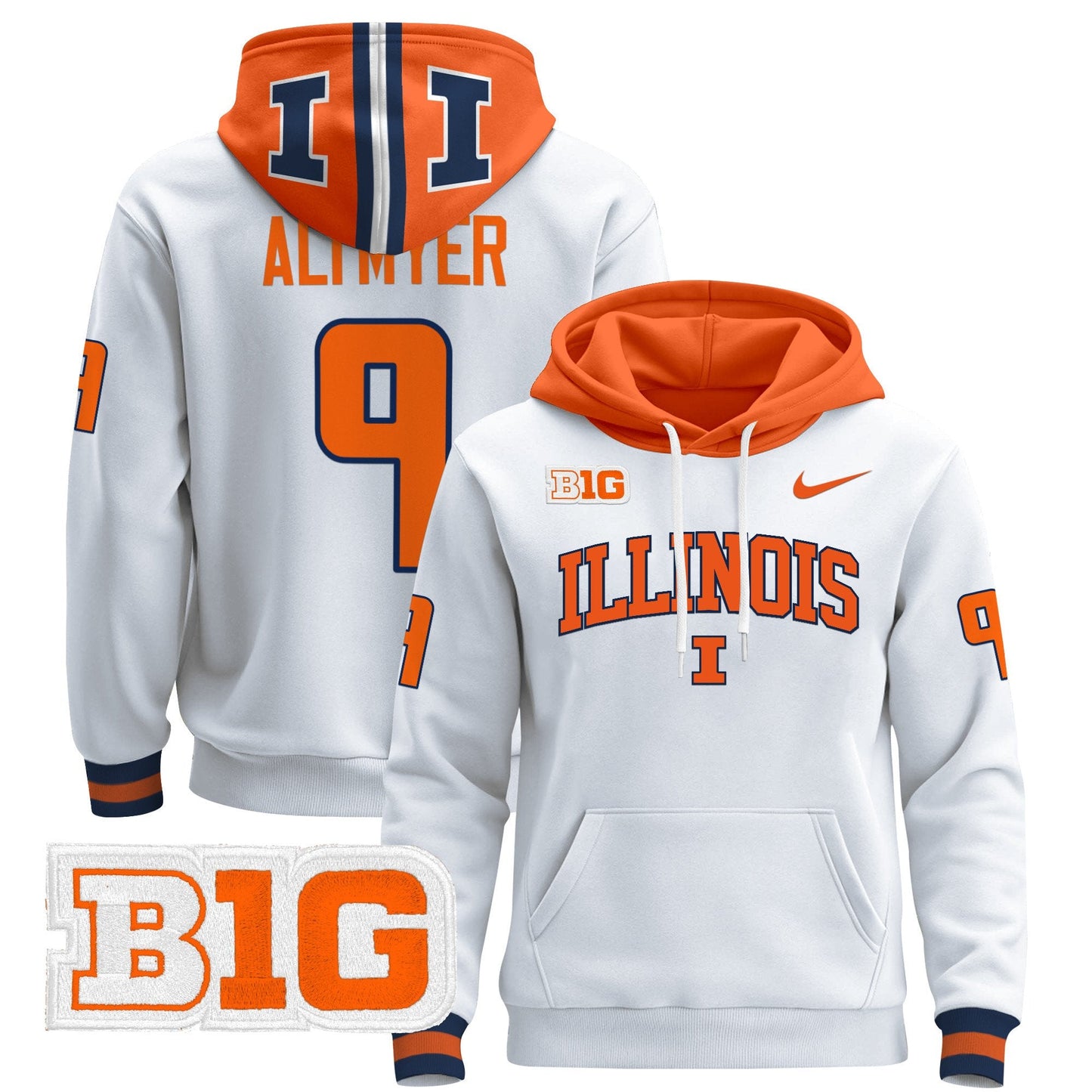 Men's Illinois Fighting Illini 2025 Pullover Hoodie V2 - All Stitched