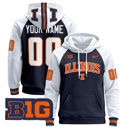 Illinois Fighting Illini 2025 Custom Pullover Hoodie V2 - All Stitched