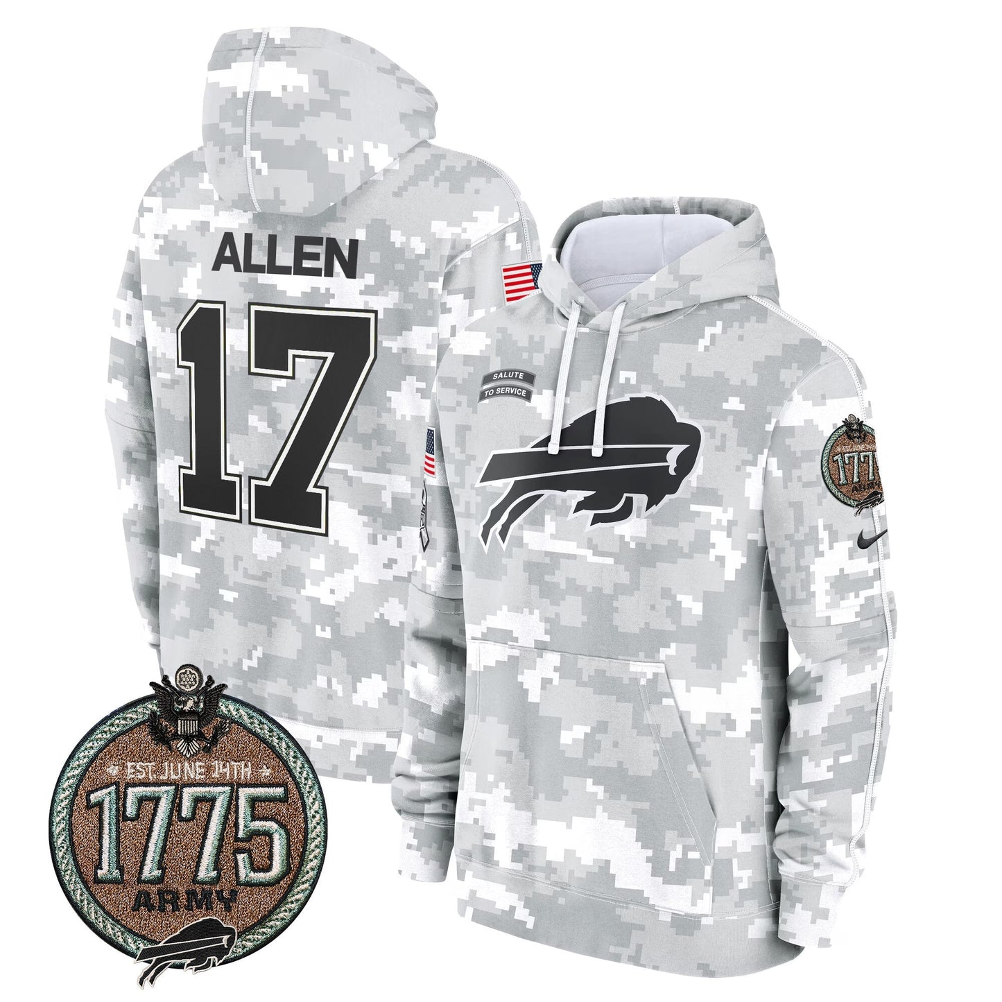 BUF 2024 Salute to Service Establishment Year Patch Fleece Pullover Hoodie