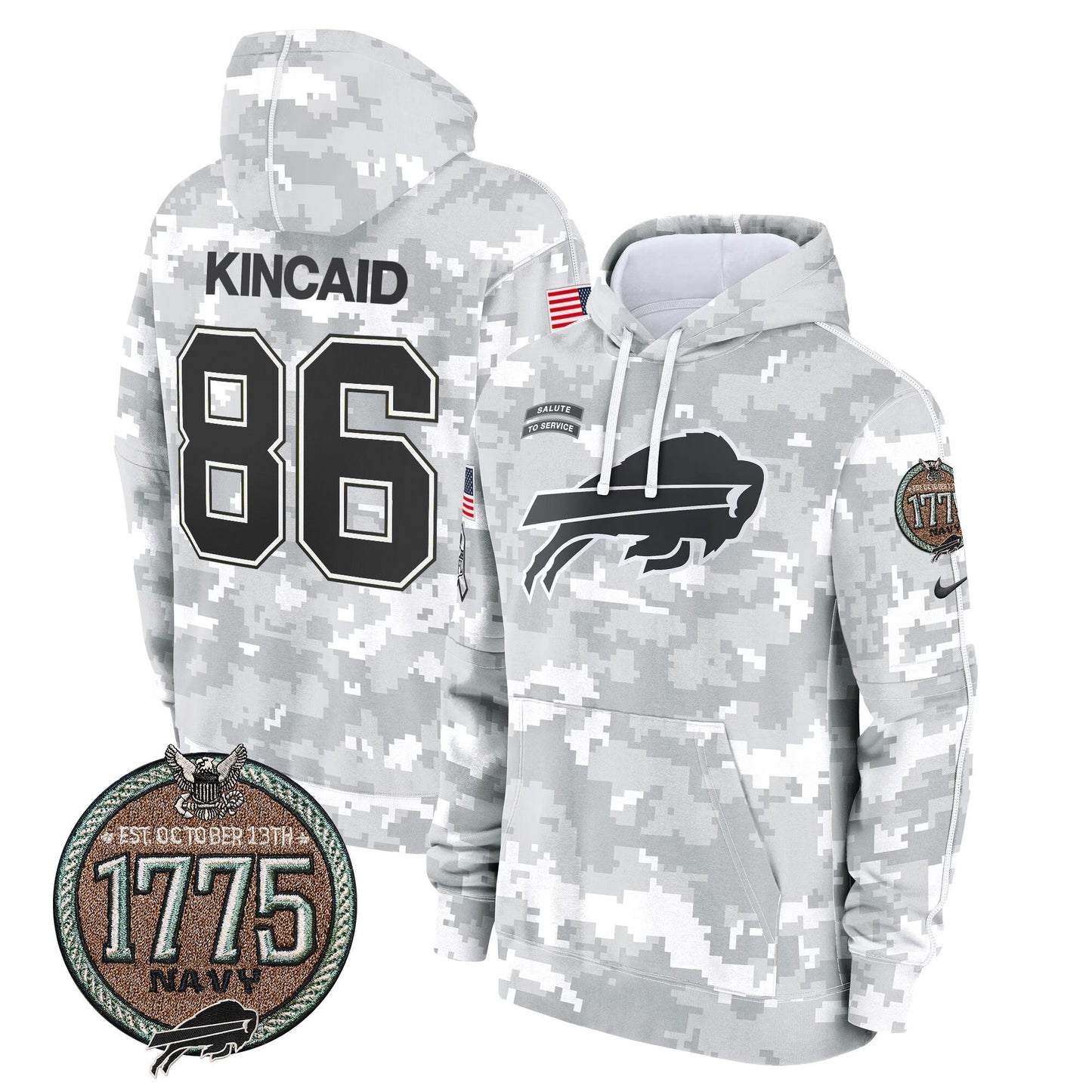 BUF 2024 Salute to Service Establishment Year Patch Fleece Pullover Hoodie