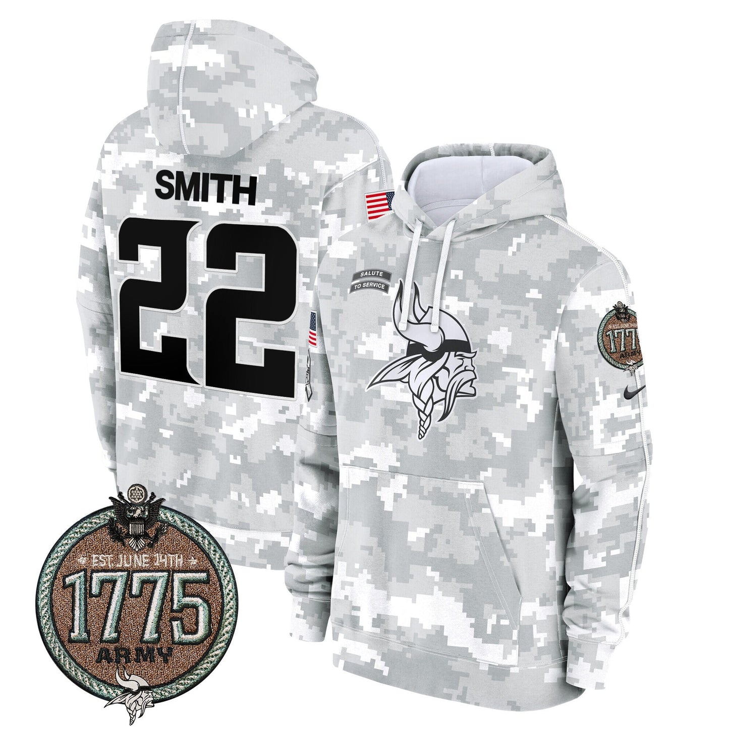 MIN 2024 Salute to Service Establishment Year Patch Fleece Pullover Hoodie