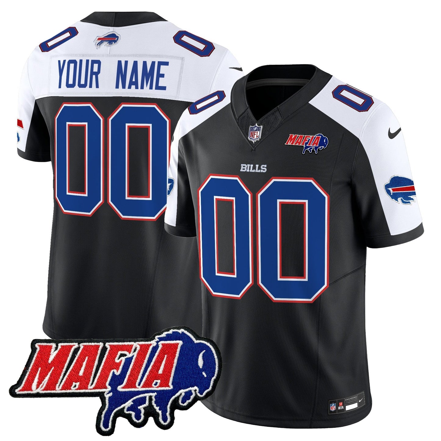 BUF 2025 Bills Mafia Patch Vapor Limited Custom Jersey - All Stitched