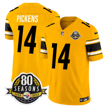 Pittsburgh  Steelers 80th Anniversary Patch Vapor Limited Jersey - All Stitched