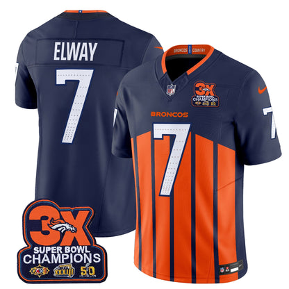 DEN 3-Time Champions Patch Vapor Limited Jersey V2 - All Stitched