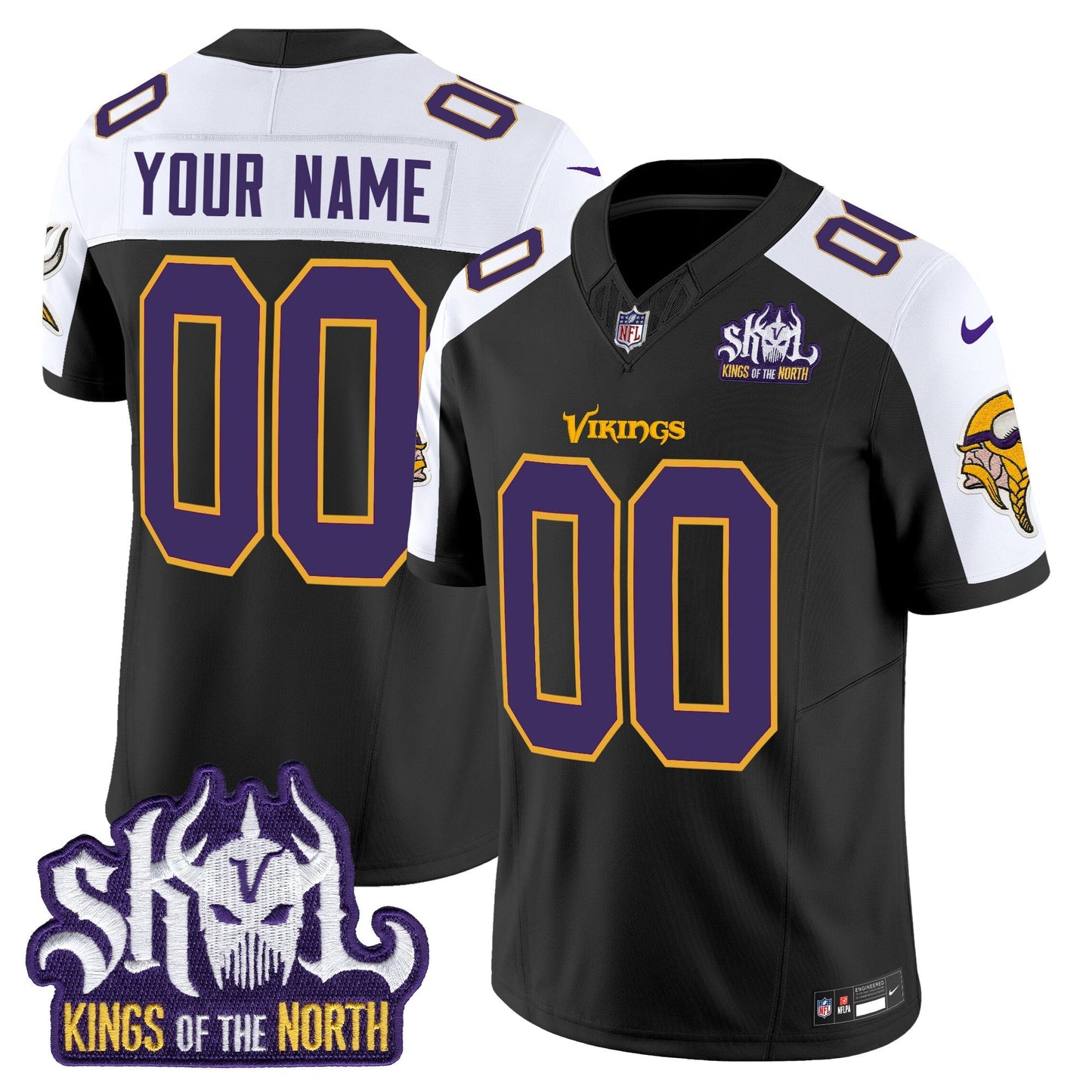 MIN King Of The North Patch Throwback Vapor Limited Custom Jersey V2 - All Stitched