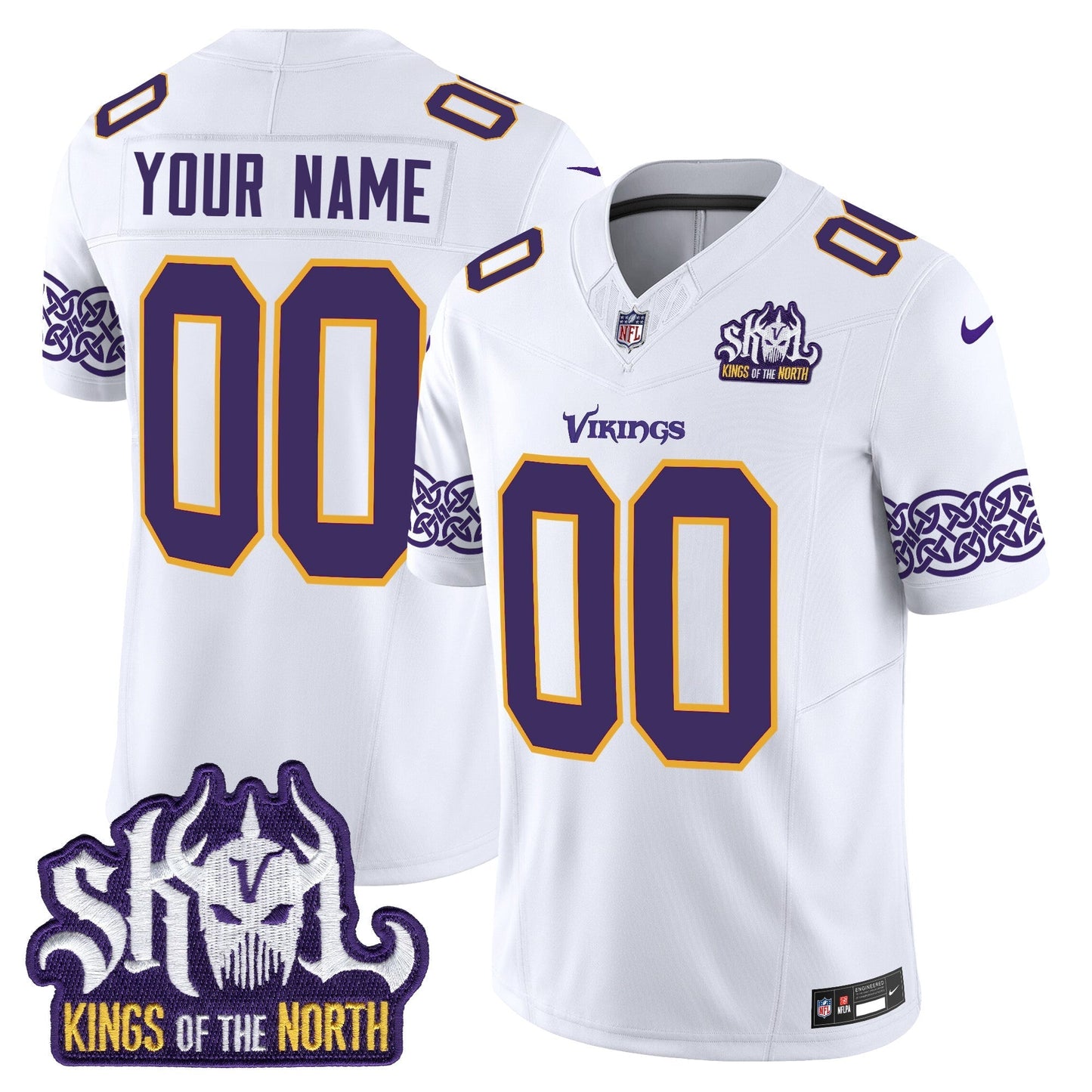 MIN King Of The North Patch Throwback Vapor Limited Custom Jersey V2 - All Stitched