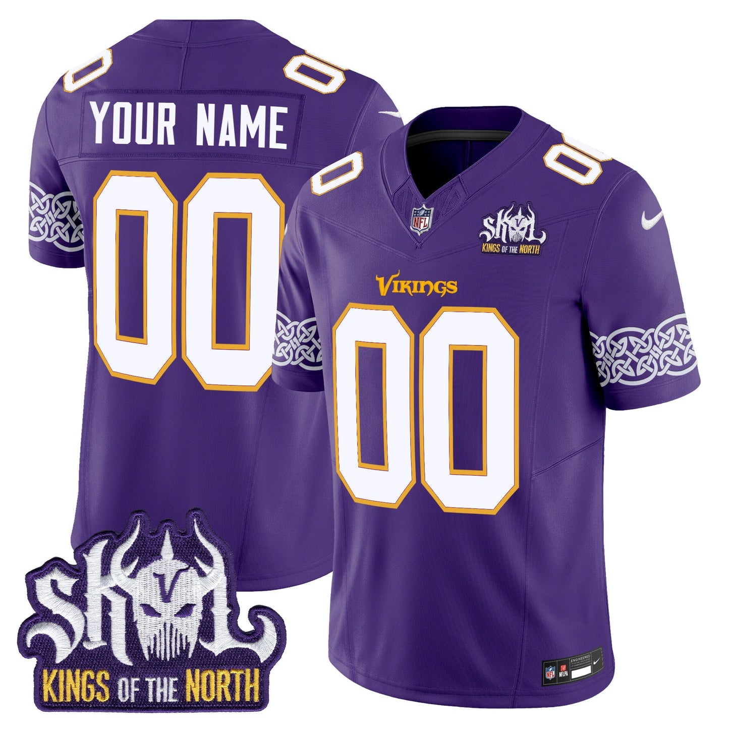 MIN King Of The North Patch Throwback Vapor Limited Custom Jersey V2 - All Stitched