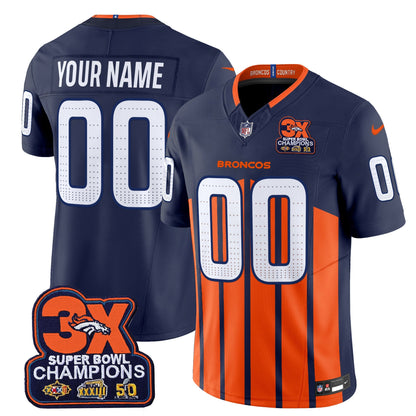 DEN 3-Time Champions Patch Vapor Limited Custom Jersey V2 - All Stitched