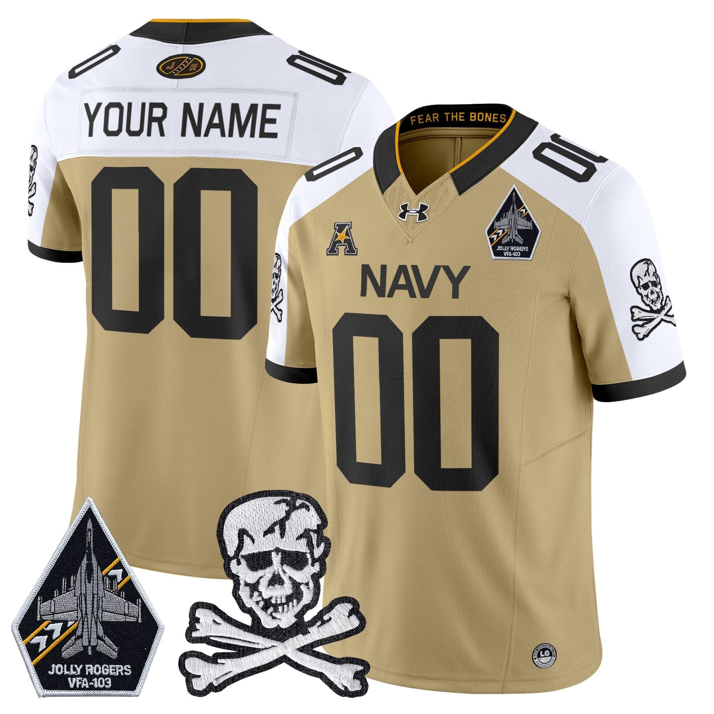 Navy Midshipmen 2024 Vapor Limited Custom Jersey - All Stitched