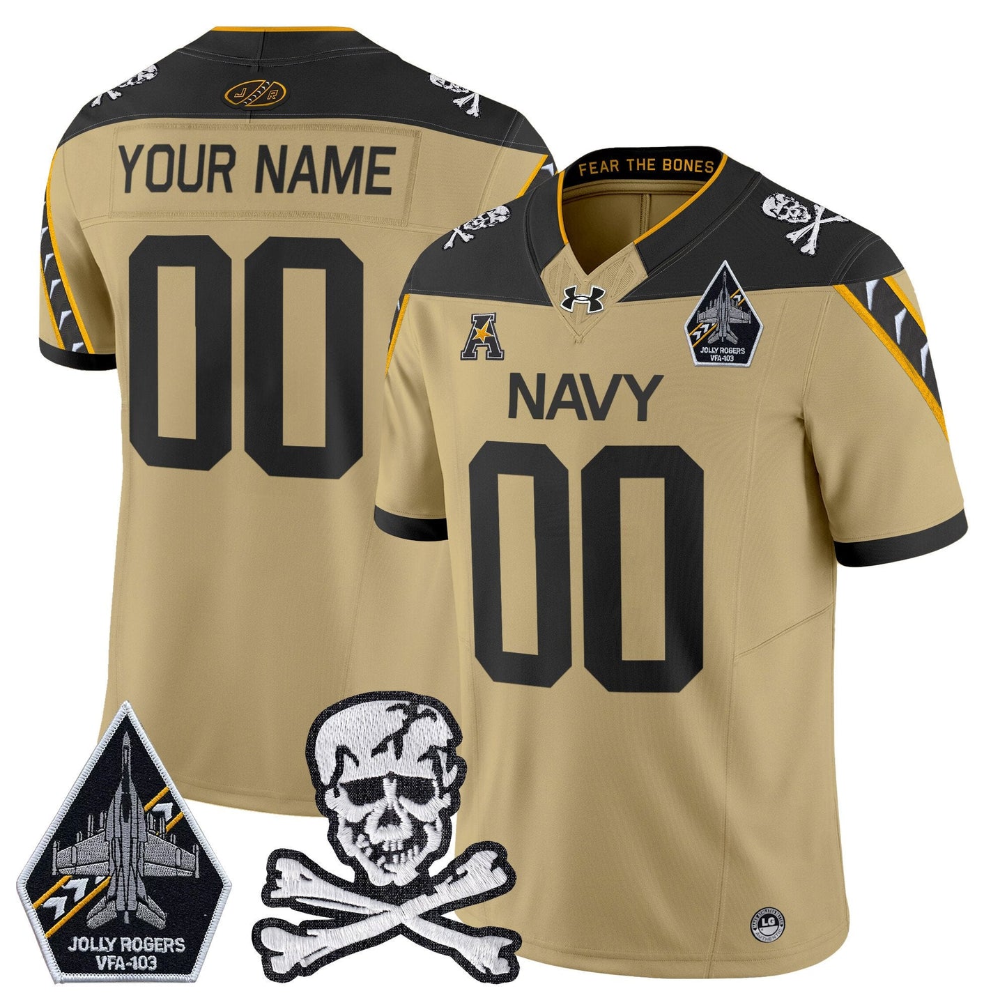 Navy Midshipmen 2024 Vapor Limited Custom Jersey - All Stitched