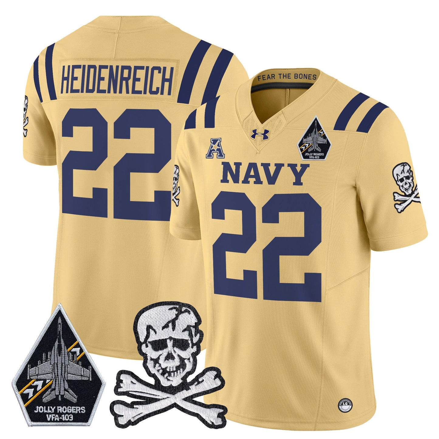 Navy Midshipmen 2024 Vapor Limited Jersey V3 - All Stitched