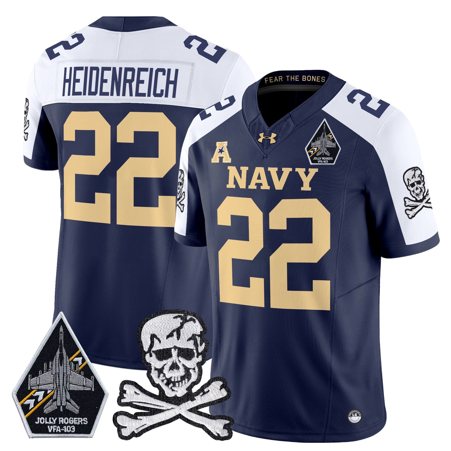 Navy Midshipmen 2024 Vapor Limited Jersey V3 - All Stitched