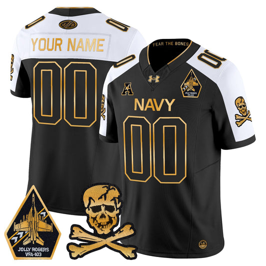 Navy Midshipmen 2024 Gold Vapor Limited Custom Jersey - All Stitched