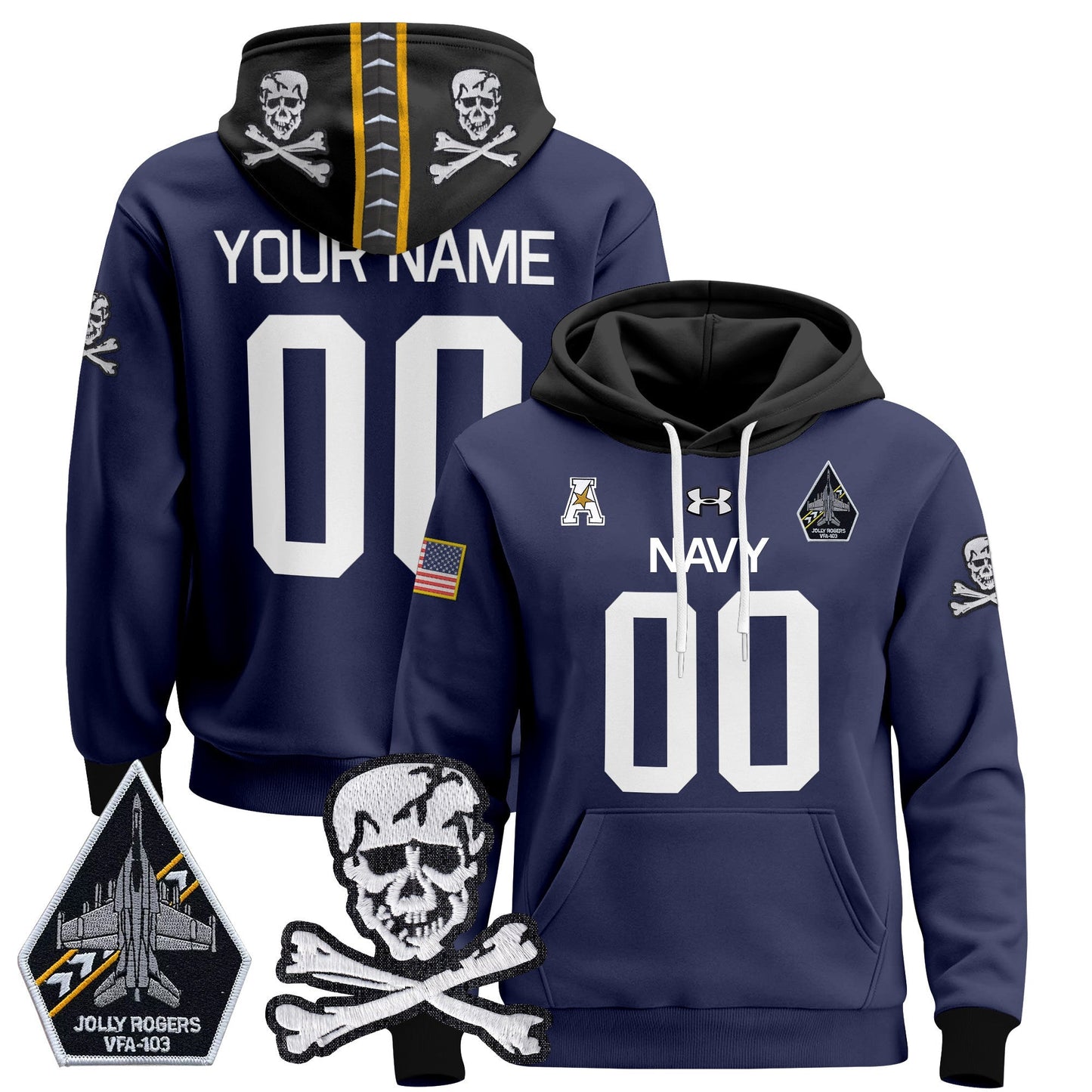 Navy MID 2024 Custom Pullover Hoodie V2