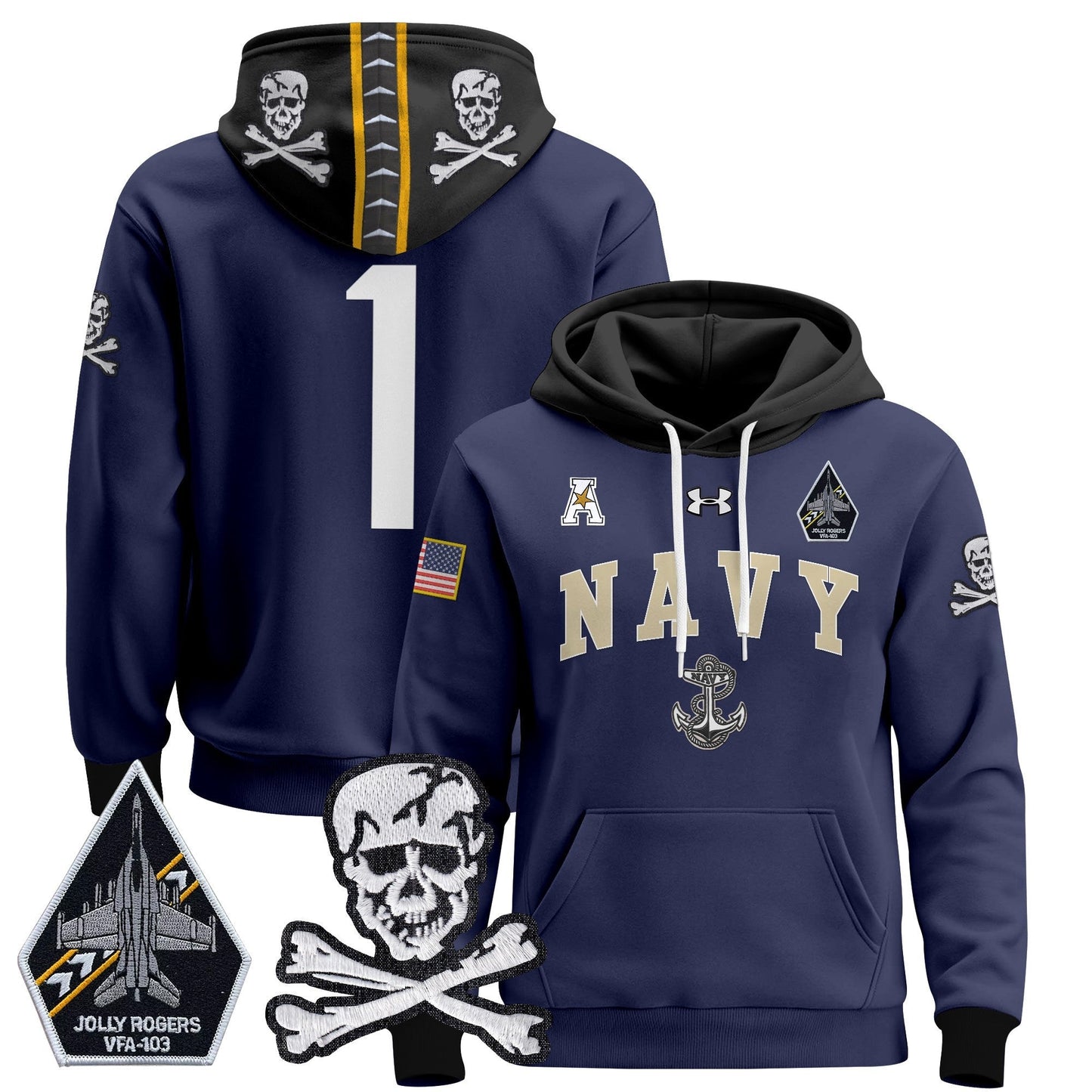 Navy MID 2024 Pullover Hoodie V4