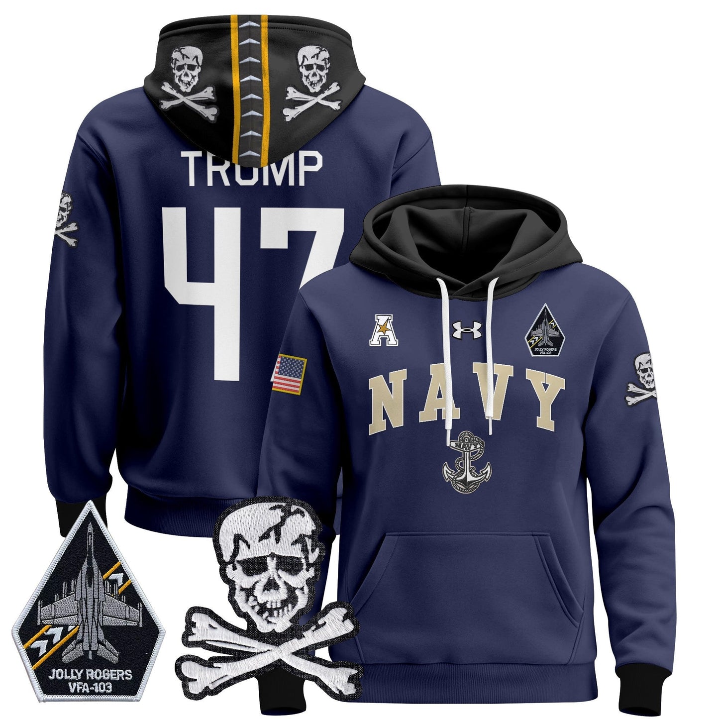 Navy MID 2024 Pullover Hoodie V4