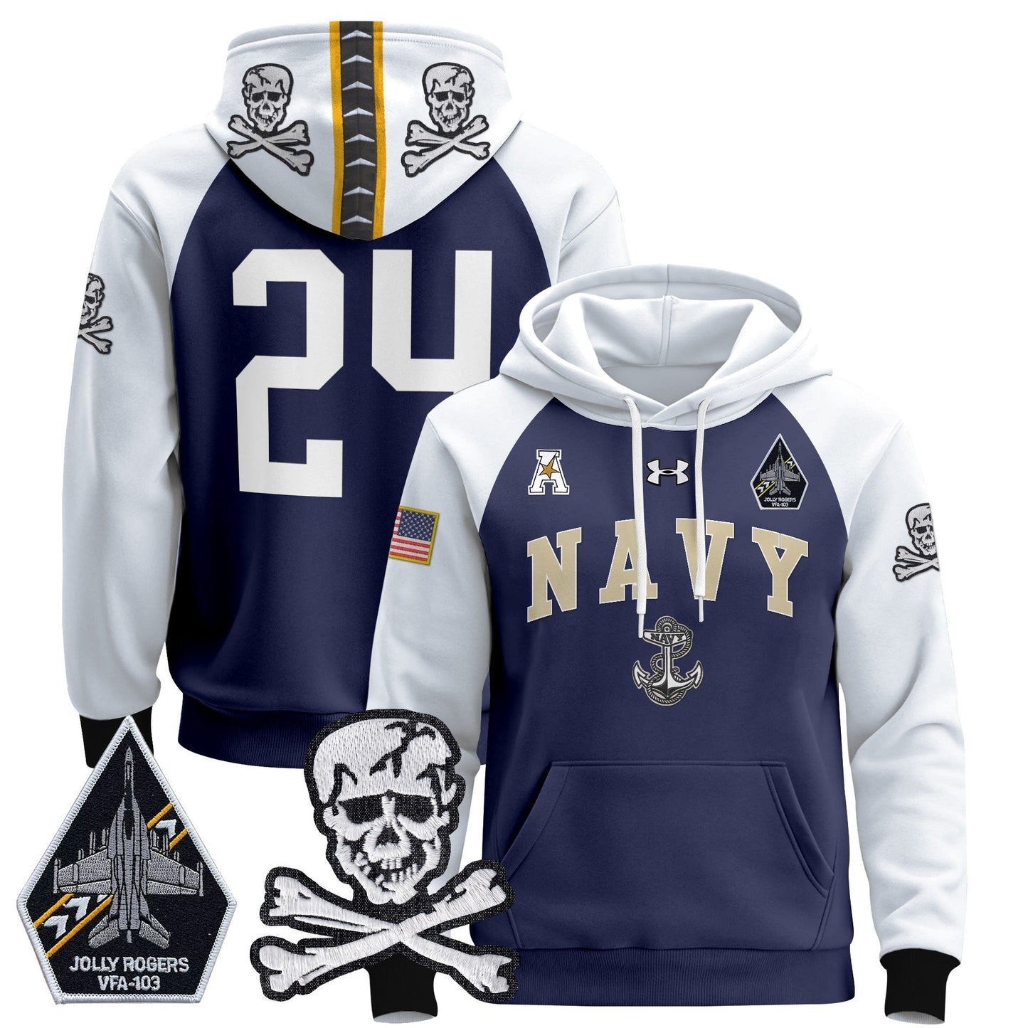 Navy MID 2024 Pullover Hoodie V4