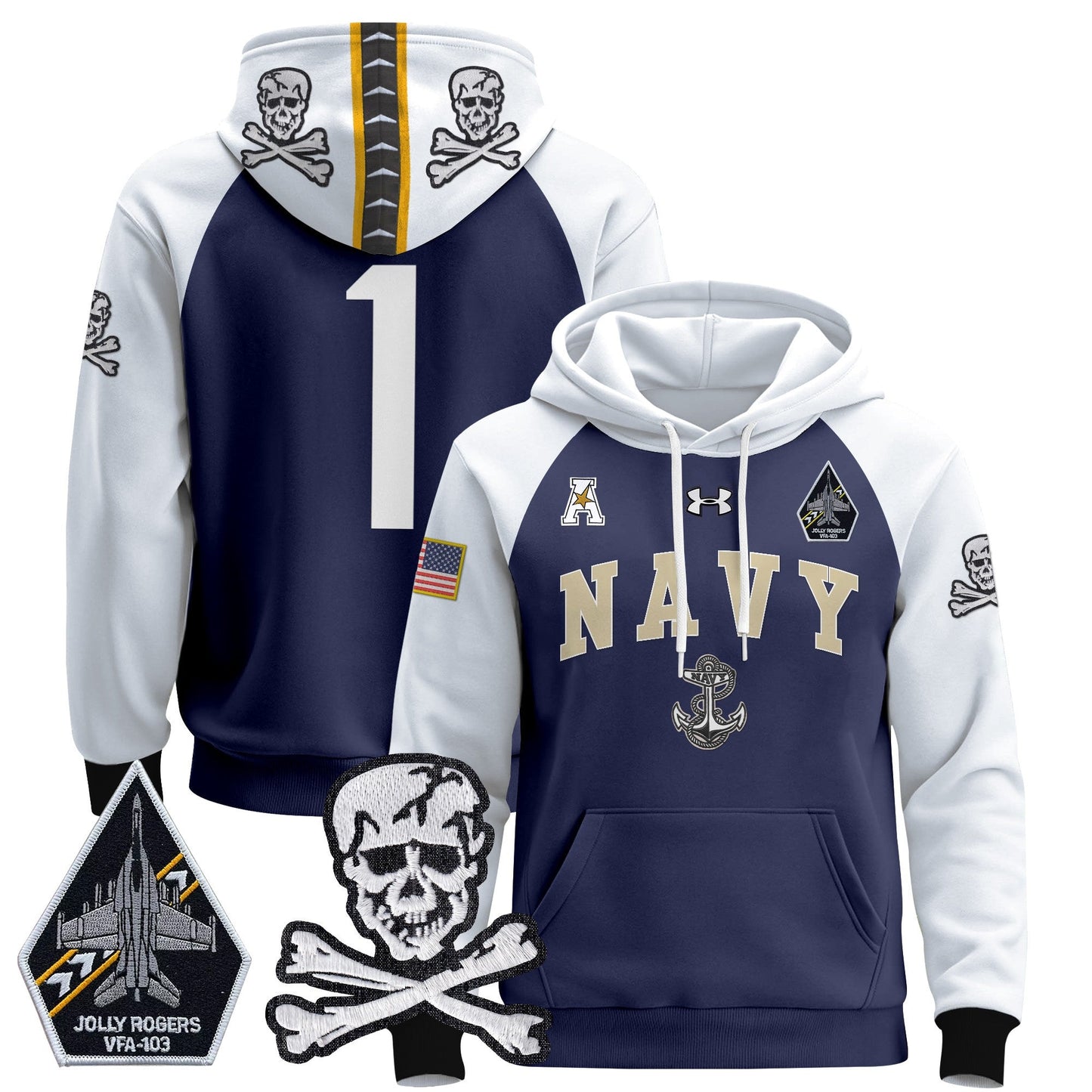 Navy MID 2024 Pullover Hoodie V4