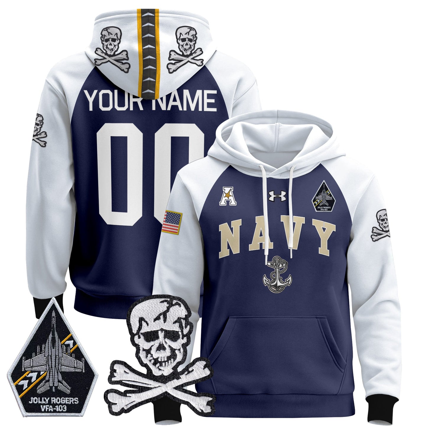Navy MID 2024 Custom Pullover Hoodie V4