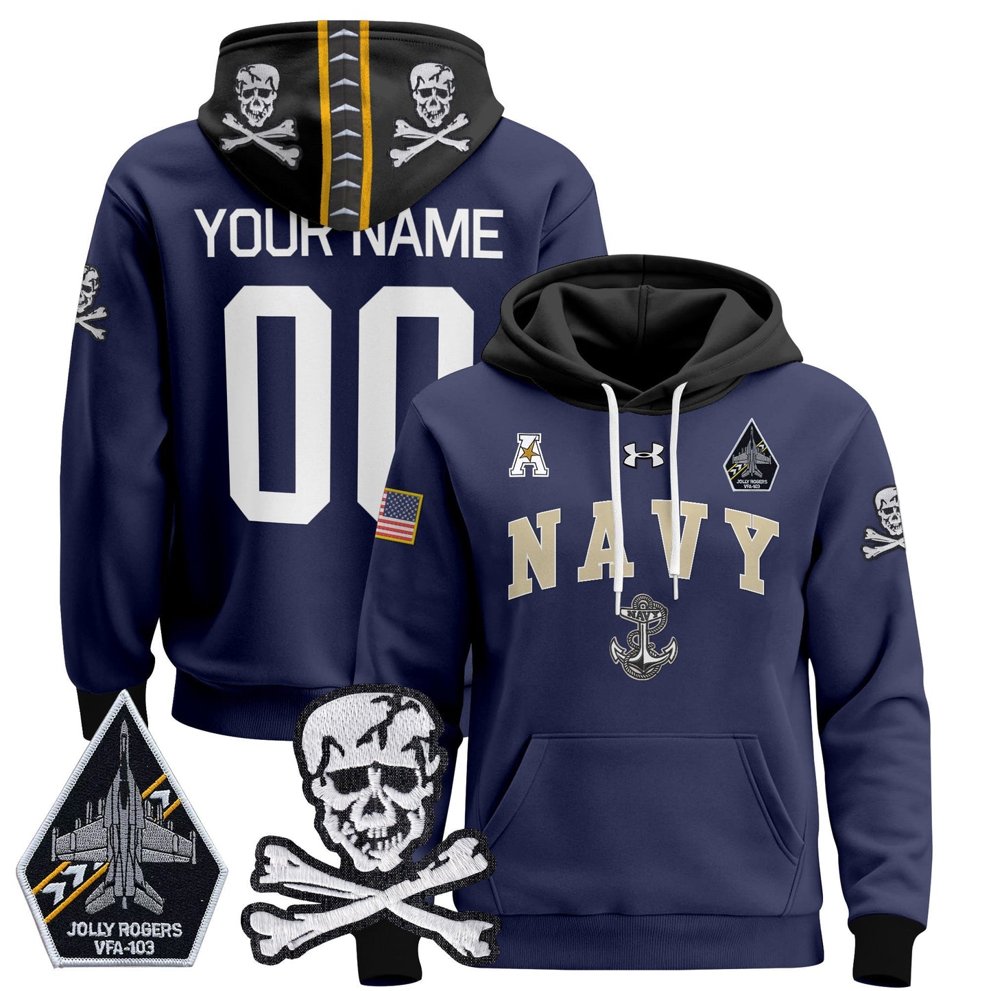Navy MID 2024 Custom Pullover Hoodie V4
