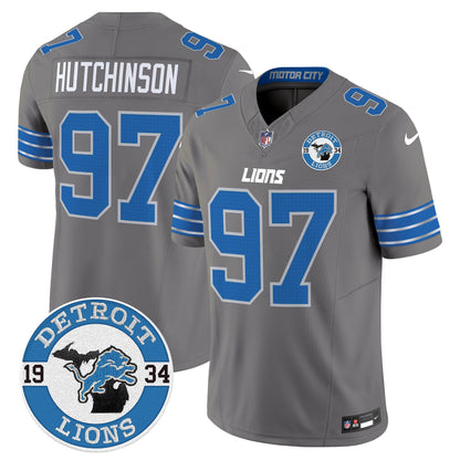 Men's Detroit Lions 2024 Vapor Limited Jersey - Est. 1934 Patch - All Stitched