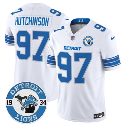 Men's Detroit Lions 2024 Vapor Limited Jersey - Est. 1934 Patch - All Stitched