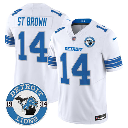 Men's Detroit Lions 2024 Vapor Limited Jersey - Est. 1934 Patch - All Stitched