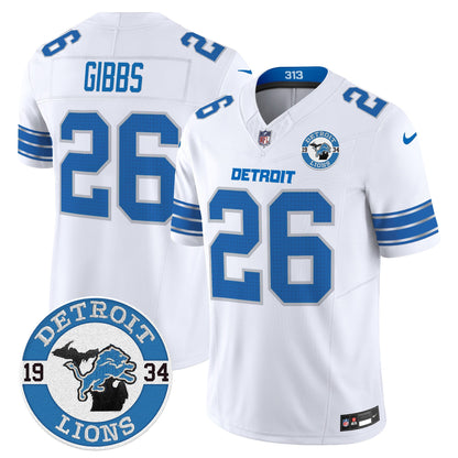 Men's Detroit Lions 2024 Vapor Limited Jersey - Est. 1934 Patch - All Stitched