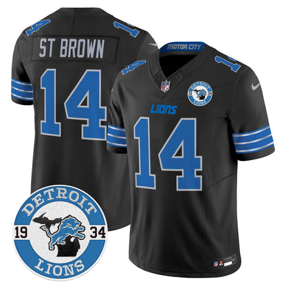 Men's Detroit Lions 2024 Vapor Limited Jersey - Est. 1934 Patch - All Stitched