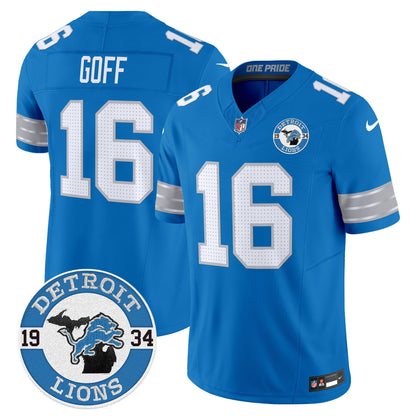 Men's Detroit Lions 2024 Vapor Limited Jersey - Est. 1934 Patch - All Stitched