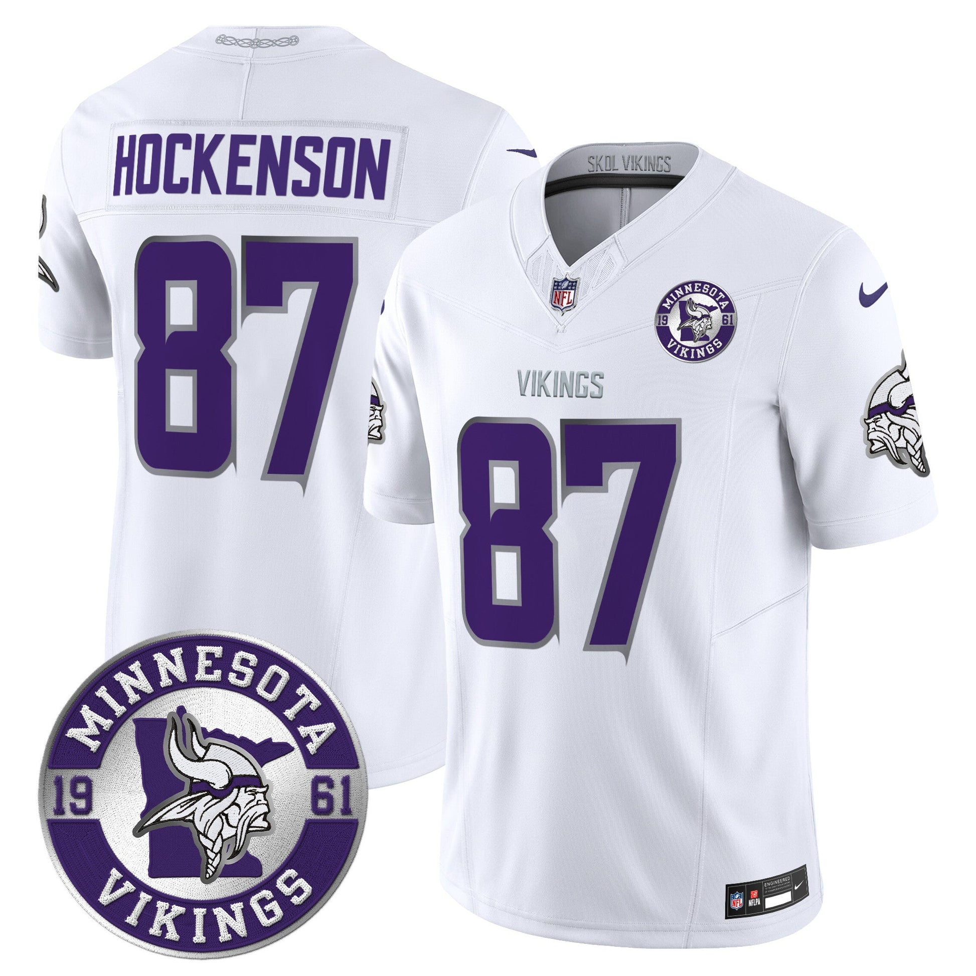 Men's Minnesota Vikings 2024 Vapor Limited Jersey - Est. 1961 Patch - All Stitched